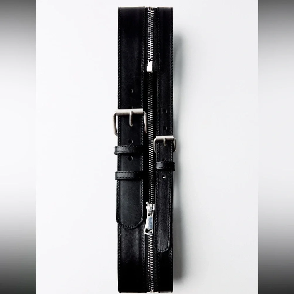 Zara doble buckle leather sash belt